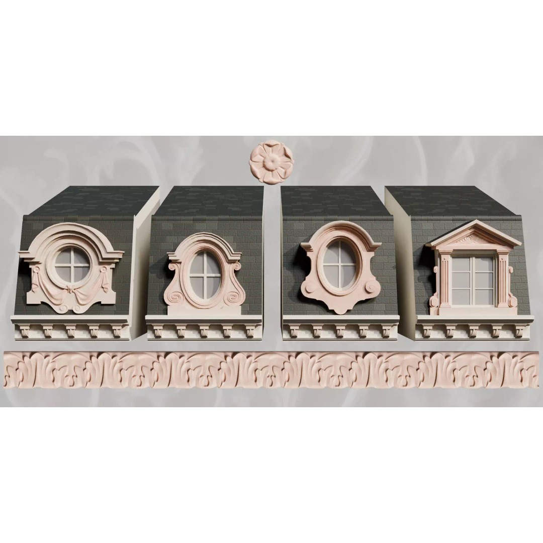Classical European Architectural Assets 3D Model – Low Poly PBR, Blender, FBX - View 11