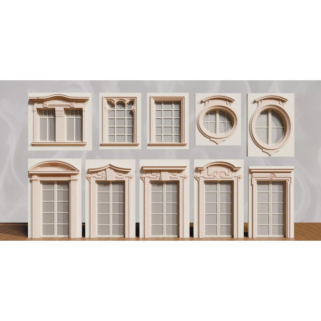 Classical European Architectural Assets 3D Model – Low Poly PBR, Blender, FBX - View 3