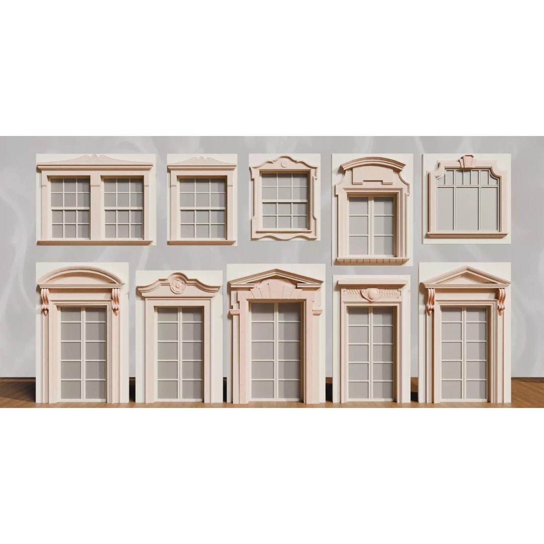 Classical European Architectural Assets 3D Model – Low Poly PBR, Blender, FBX - View 4