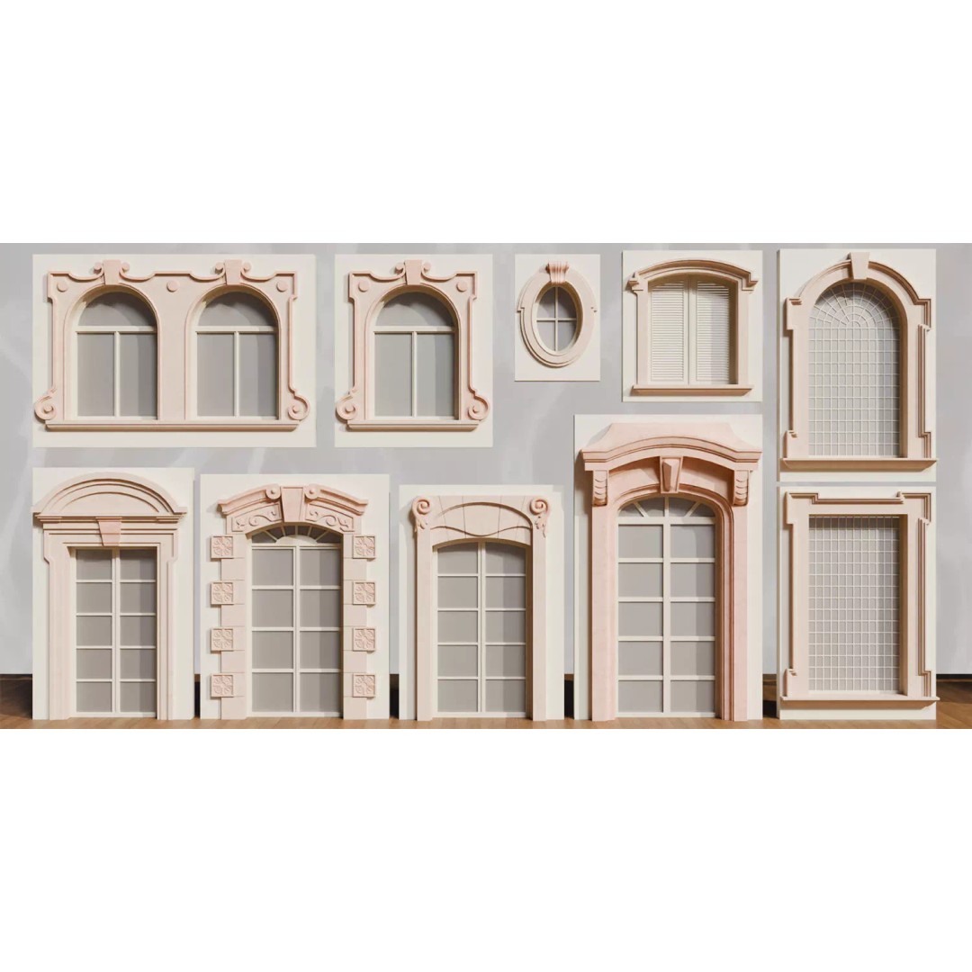 Classical European Architectural Assets 3D Model – Low Poly PBR, Blender, FBX - View 5