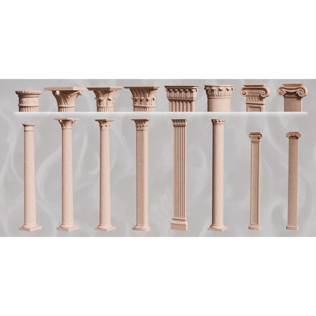 Classical European Architectural Assets 3D Model – Low Poly PBR, Blender, FBX - View 7