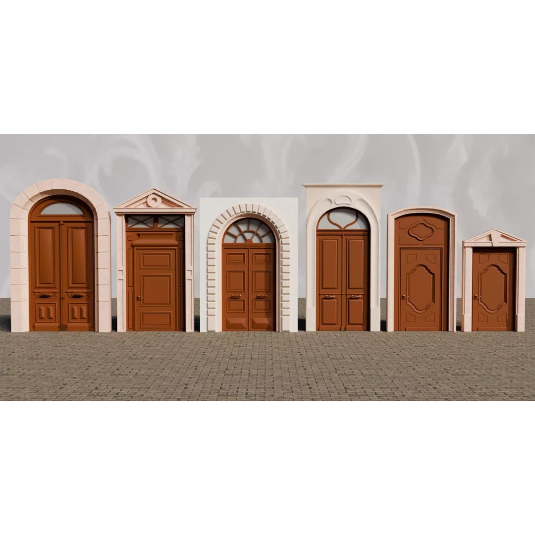Classical European Architectural Assets 3D Model – Low Poly PBR, Blender, FBX - View 9