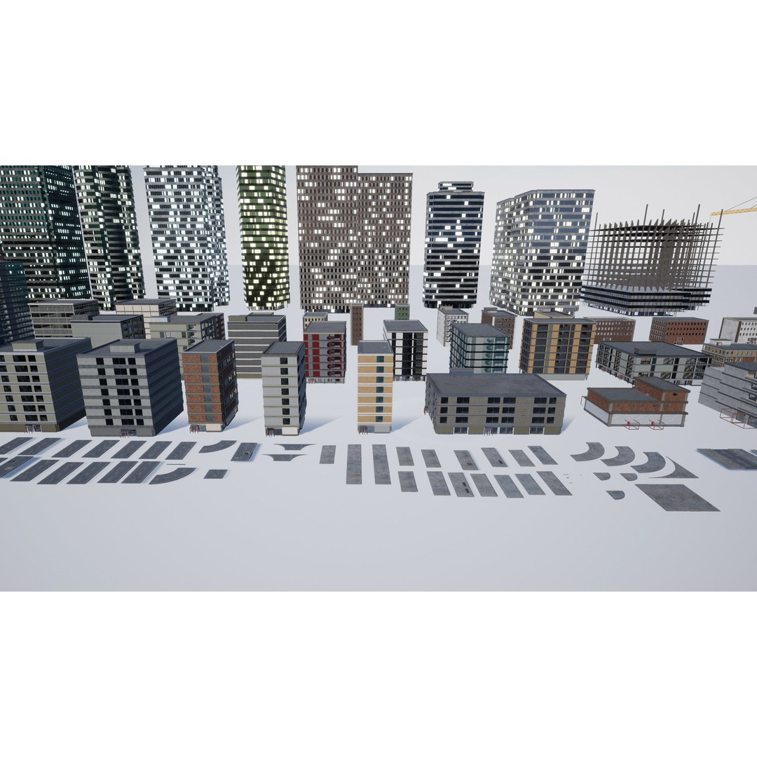 Complete City 3D Model – Low Poly Modular Asset Pack for Unity & Unreal - View 17