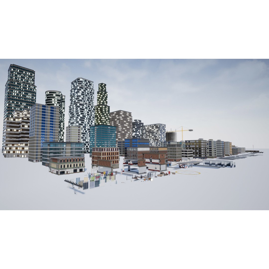 Complete City 3D Model – Low Poly Modular Asset Pack for Unity & Unreal - View 18