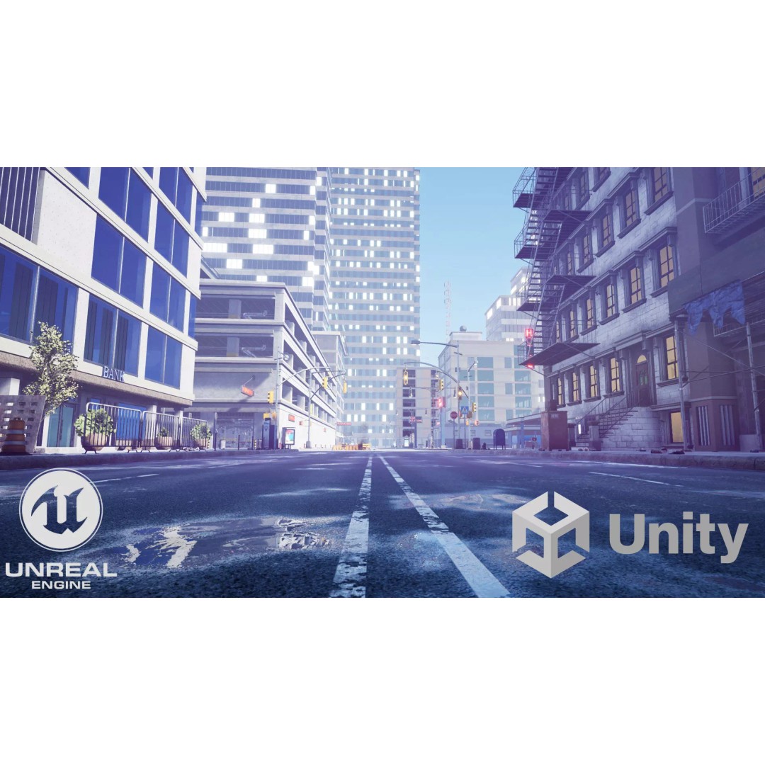 Complete City 3D Model – Low Poly Modular Asset Pack for Unity & Unreal - View 2