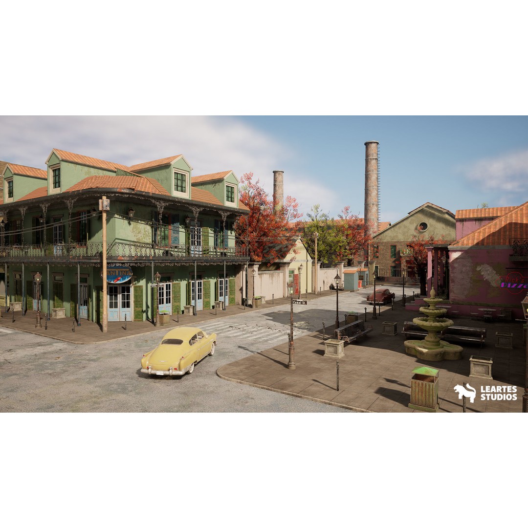 1900s Environments Mega Bundle 3D Model – Low Poly Game Ready Assets - View 16