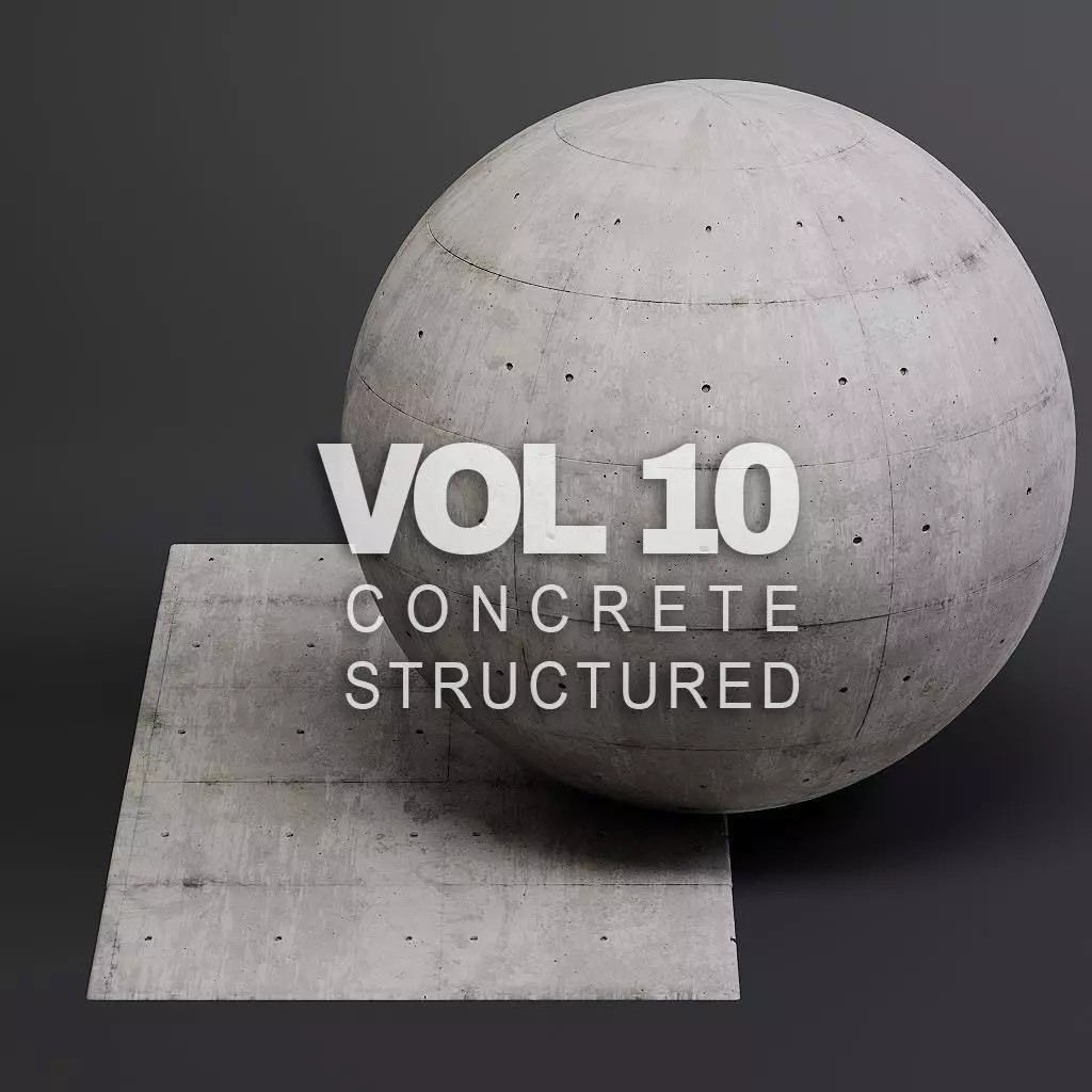 Concrete 3D Model – Structured PBR Materials, 8K Seamless Textures - View 2