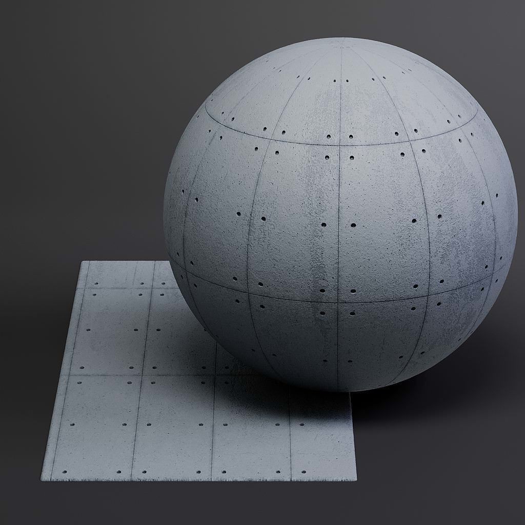 Concrete 3D Model – Structured PBR Materials, 8K Seamless Textures - View 3
