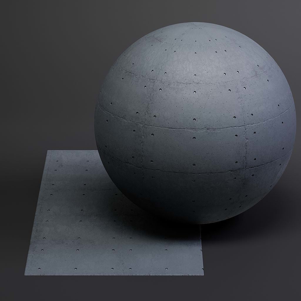Concrete 3D Model – Structured PBR Materials, 8K Seamless Textures - View 35