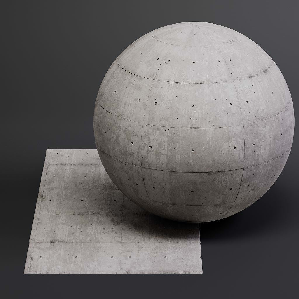 Concrete 3D Model – Structured PBR Materials, 8K Seamless Textures - View 7