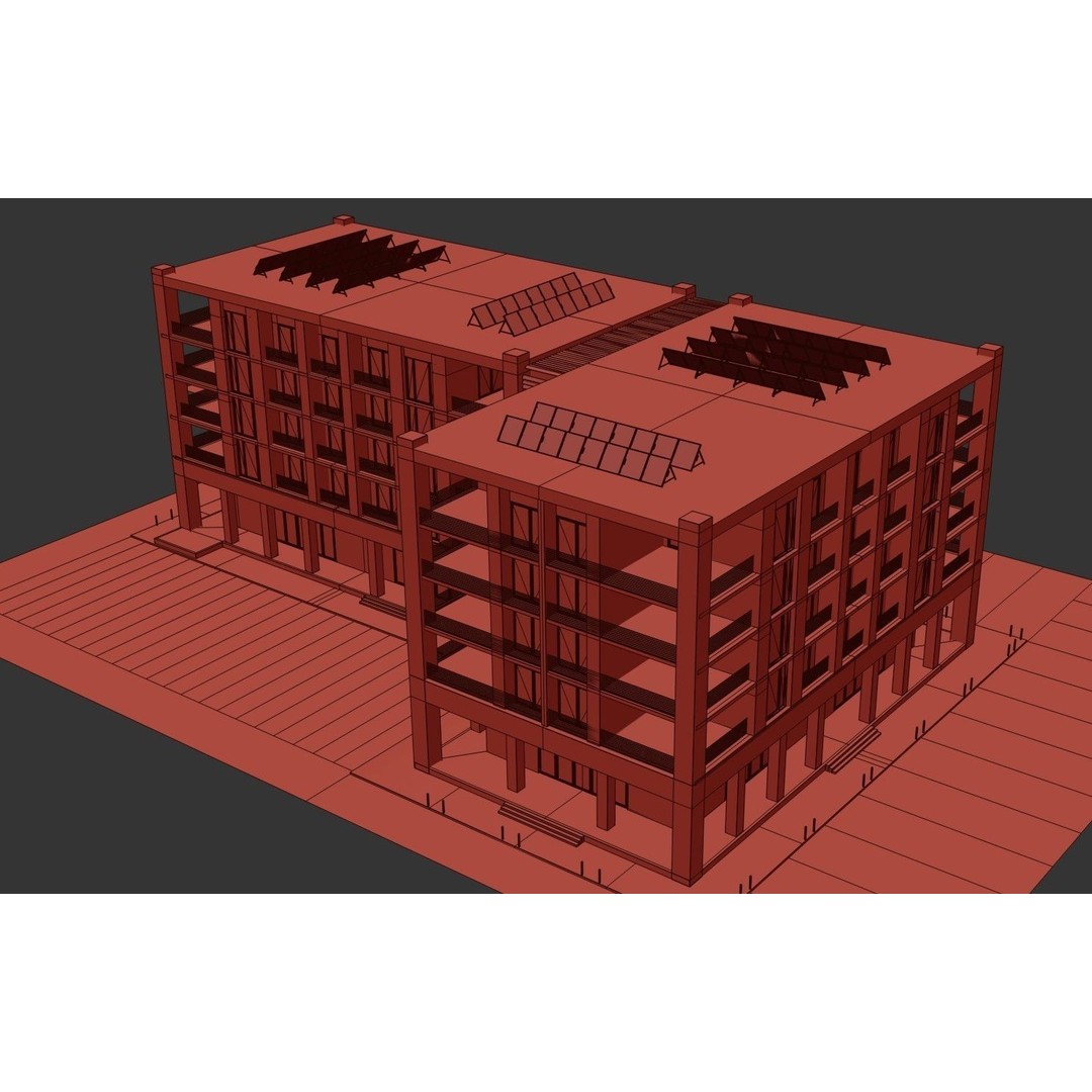 Apartment Building 3D Model – High Poly PBR Asset, FBX & Blender