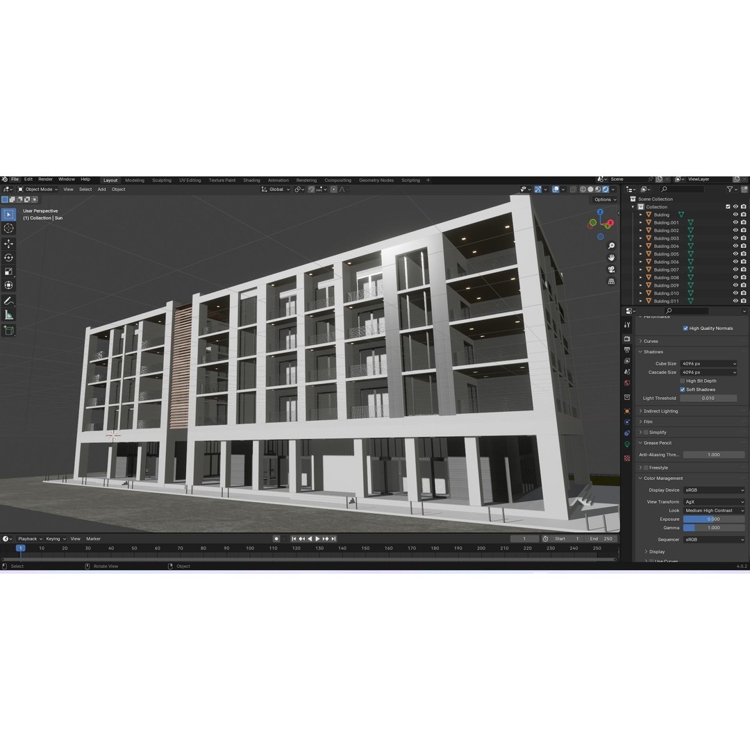 Apartment Building 3D Model – High Poly PBR Asset, FBX & Blender - View 13