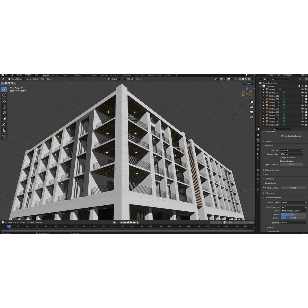 Apartment Building 3D Model – High Poly PBR Asset, FBX & Blender - View 18