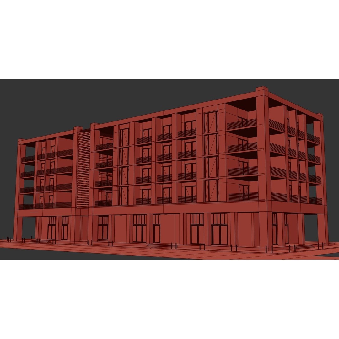 Apartment Building 3D Model – High Poly PBR Asset, FBX & Blender - View 20