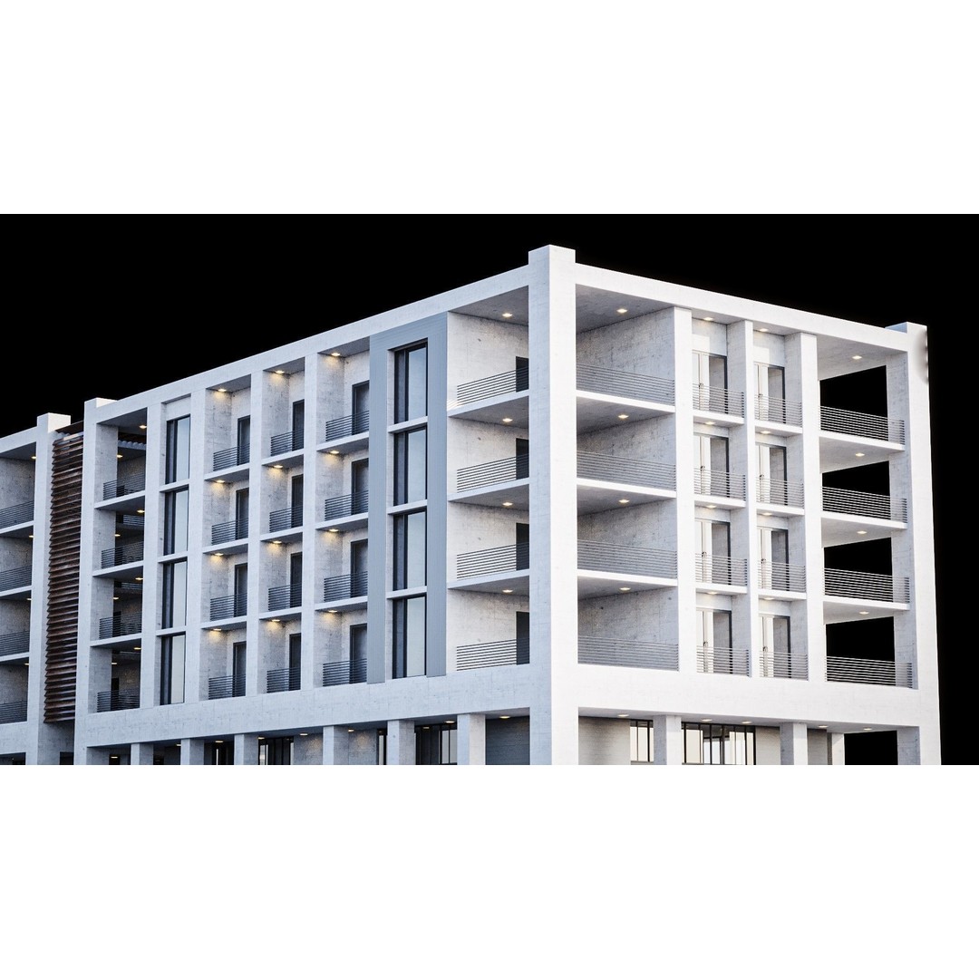 Apartment Building 3D Model – High Poly PBR Asset, FBX & Blender - View 4