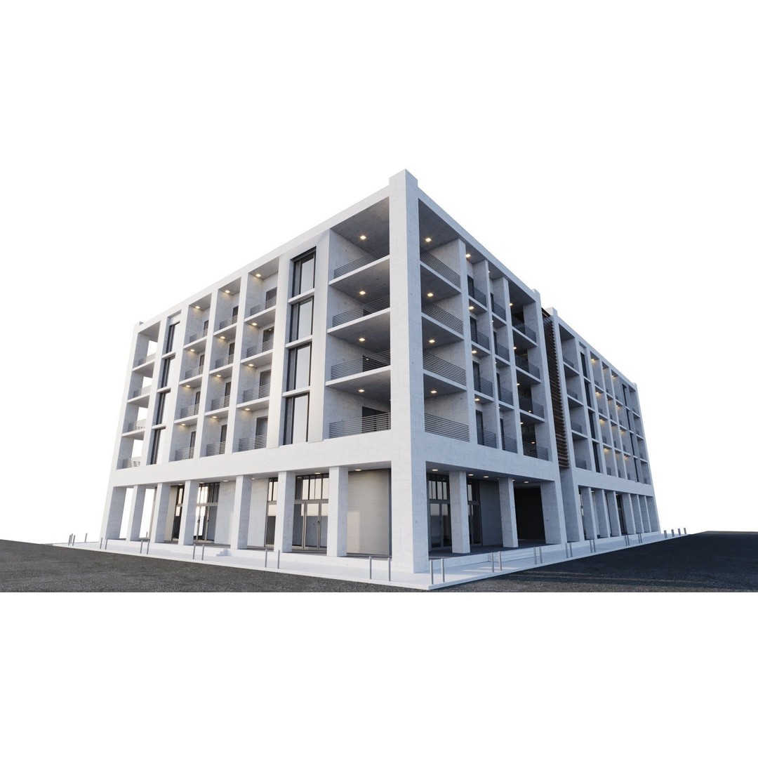 Apartment Building 3D Model – High Poly PBR Asset, FBX & Blender - View 6