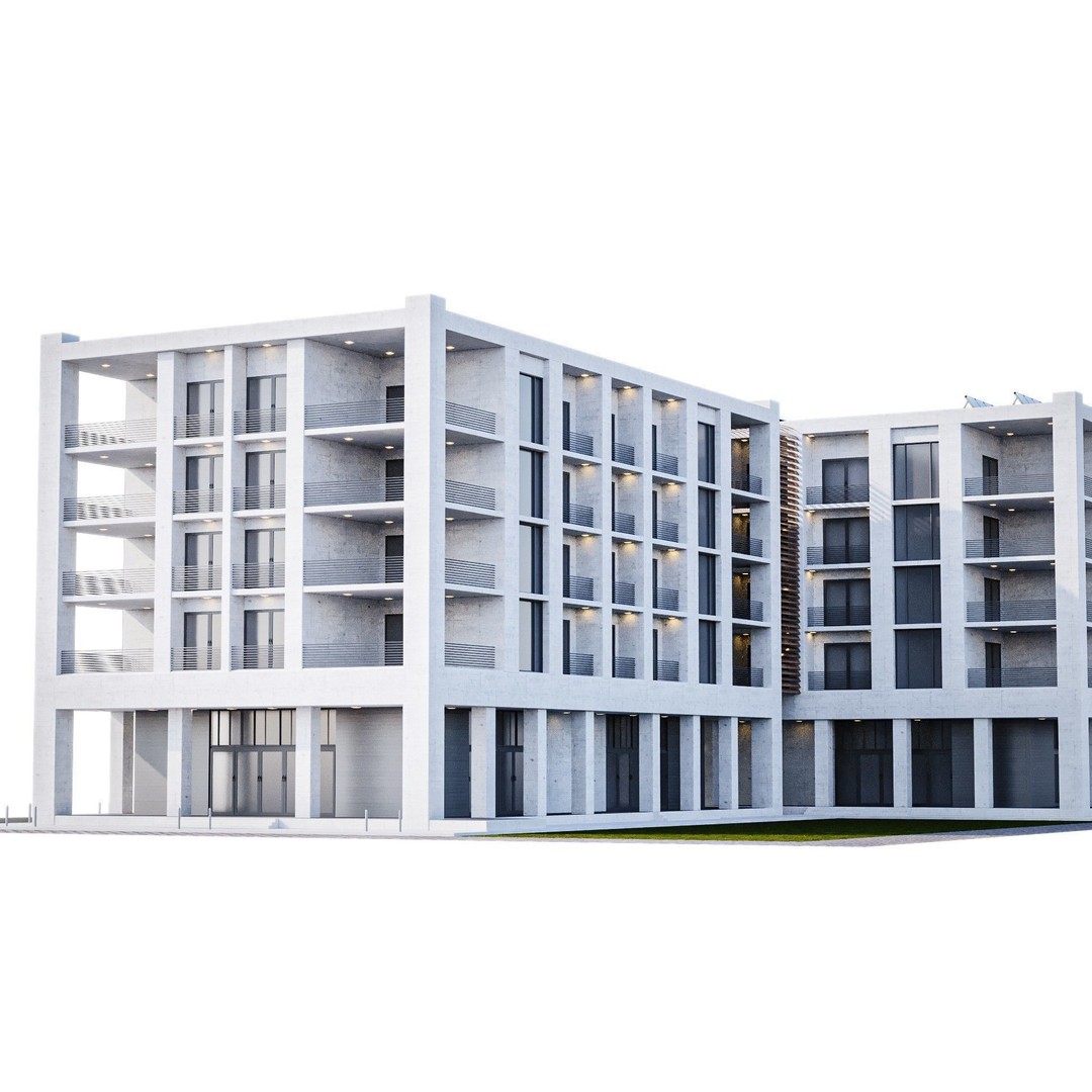Apartment Building 3D Model – High Poly PBR Asset, FBX & Blender - View 7