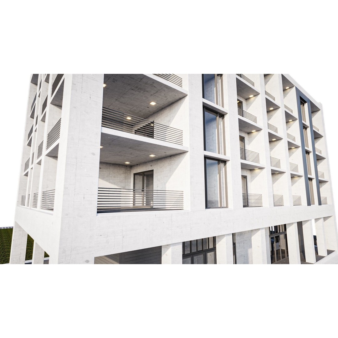 Apartment Building 3D Model – High Poly PBR Asset, FBX & Blender - View 8