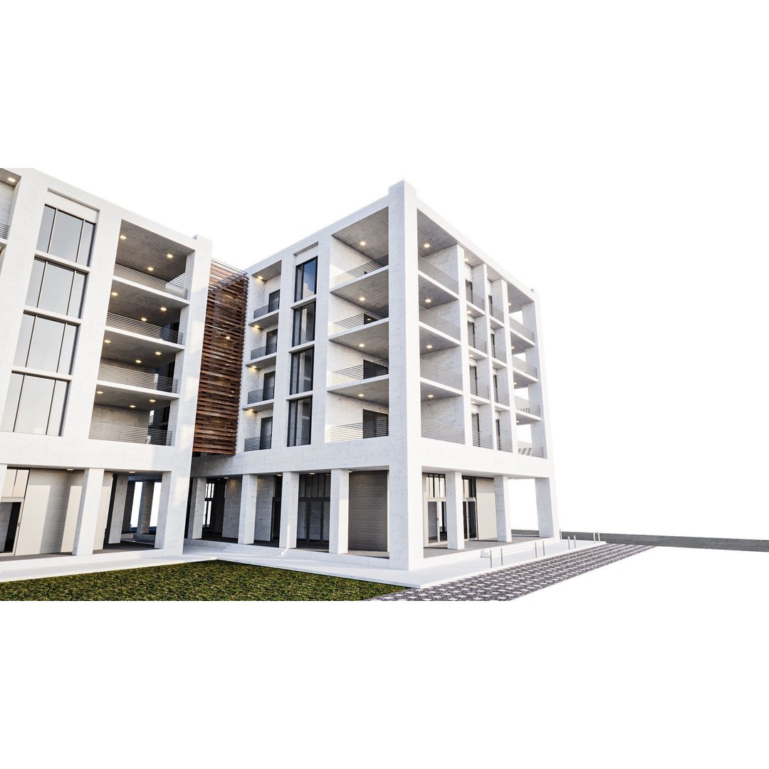 Apartment Building 3D Model – High Poly PBR Asset, FBX & Blender - View 9