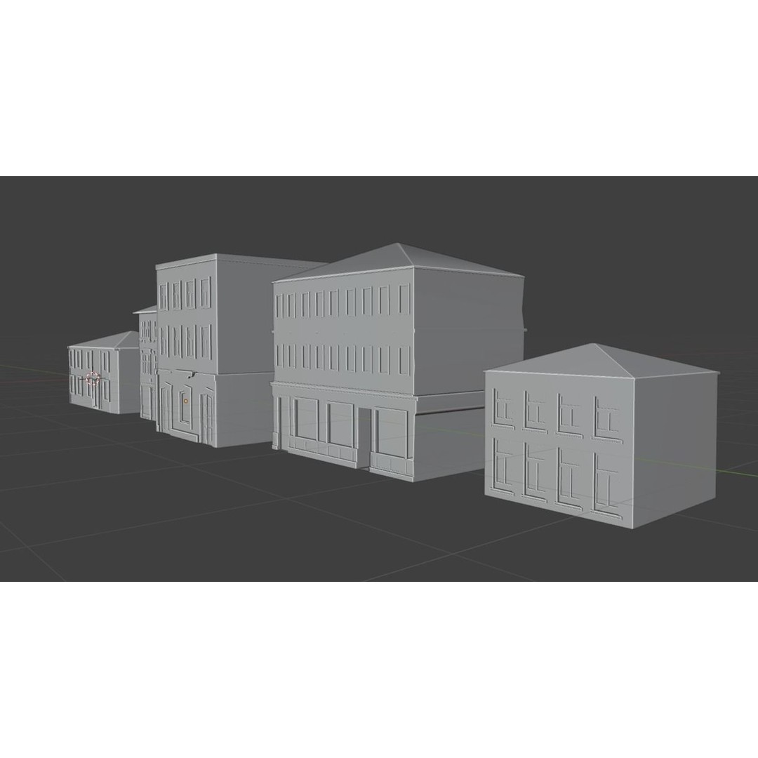 Old Buildings 3D Model – Low Poly Game-Ready Pack, FBX, OBJ, Blender