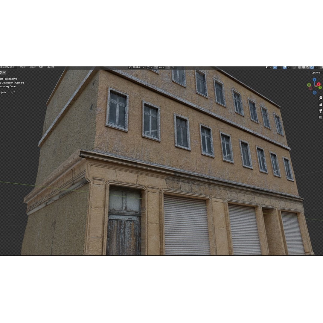 Old Buildings 3D Model – Low Poly Game-Ready Pack, FBX, OBJ, Blender - View 15