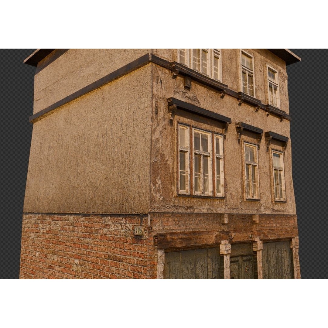 Old Buildings 3D Model – Low Poly Game-Ready Pack, FBX, OBJ, Blender - View 36
