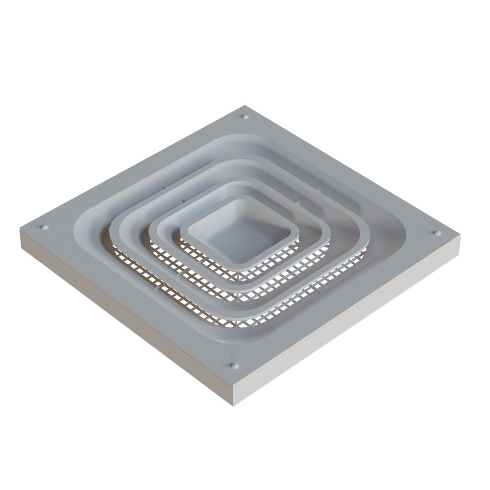 Modular Office Ceiling 3D Model – Low Poly Interior Asset, FBX - View 13