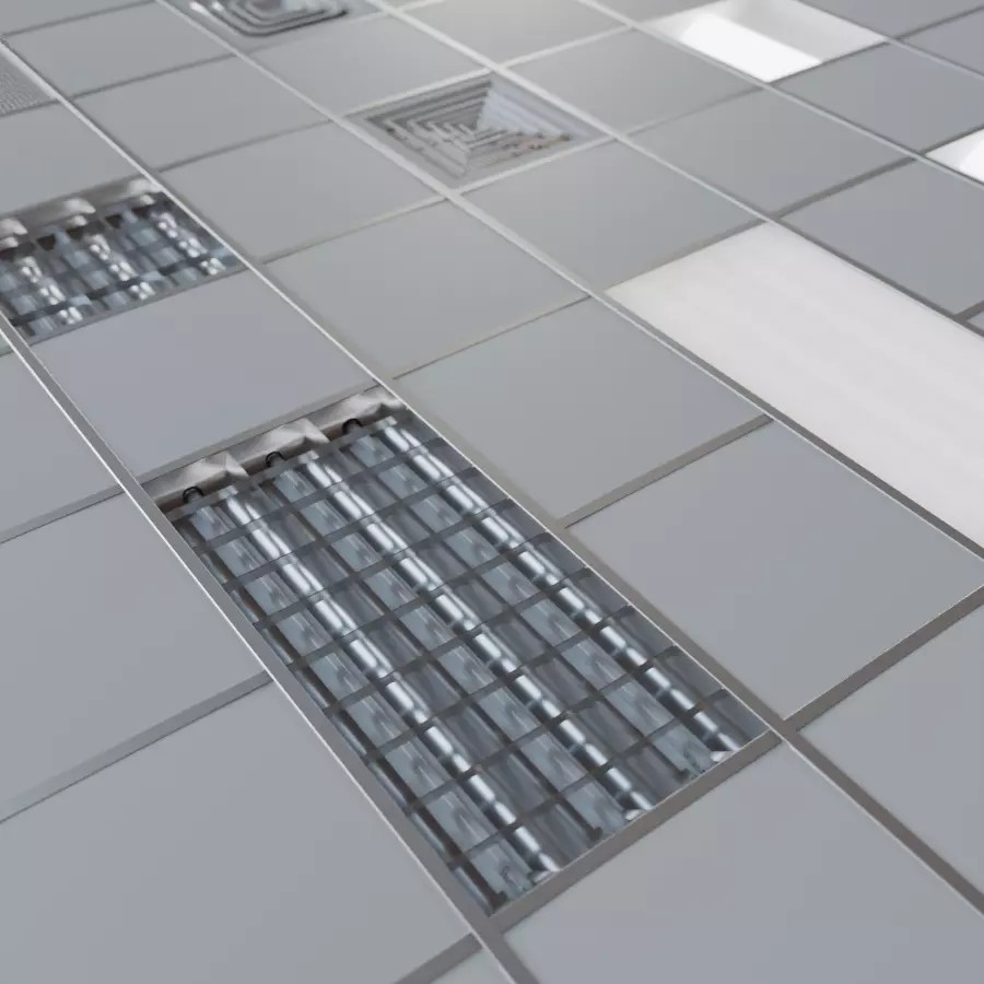 Modular Office Ceiling 3D Model – Low Poly Interior Asset, FBX - View 2