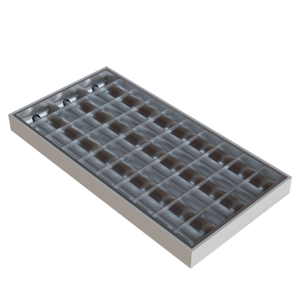 Modular Office Ceiling 3D Model – Low Poly Interior Asset, FBX - View 5