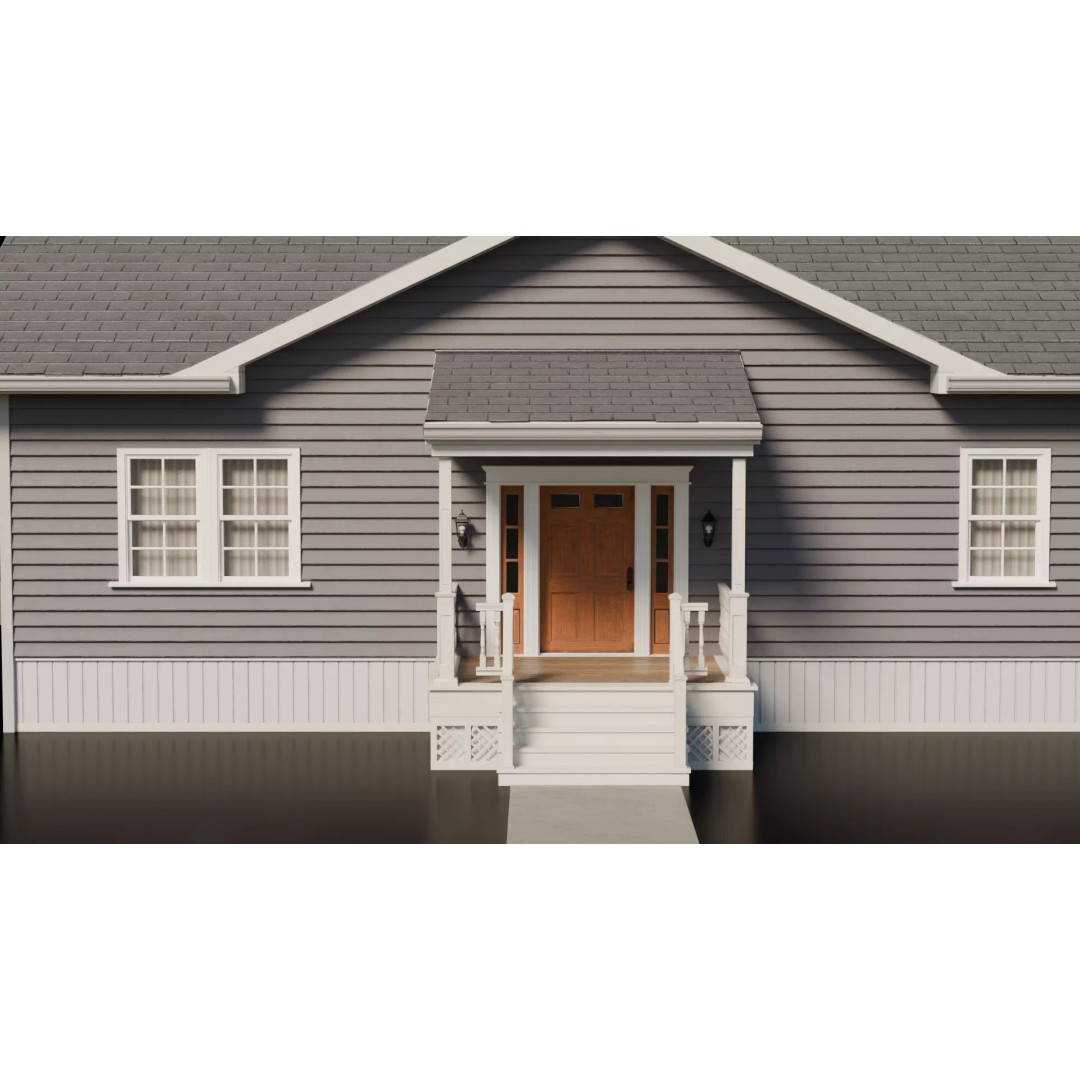 American Cottage House 3D Model – Low Poly PBR Asset for Archviz