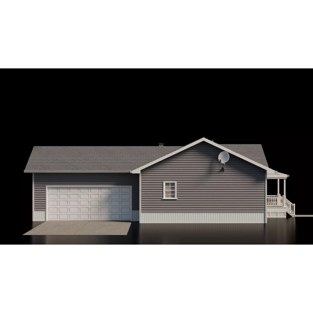 American Cottage House 3D Model – Low Poly PBR Asset for Archviz - View 10