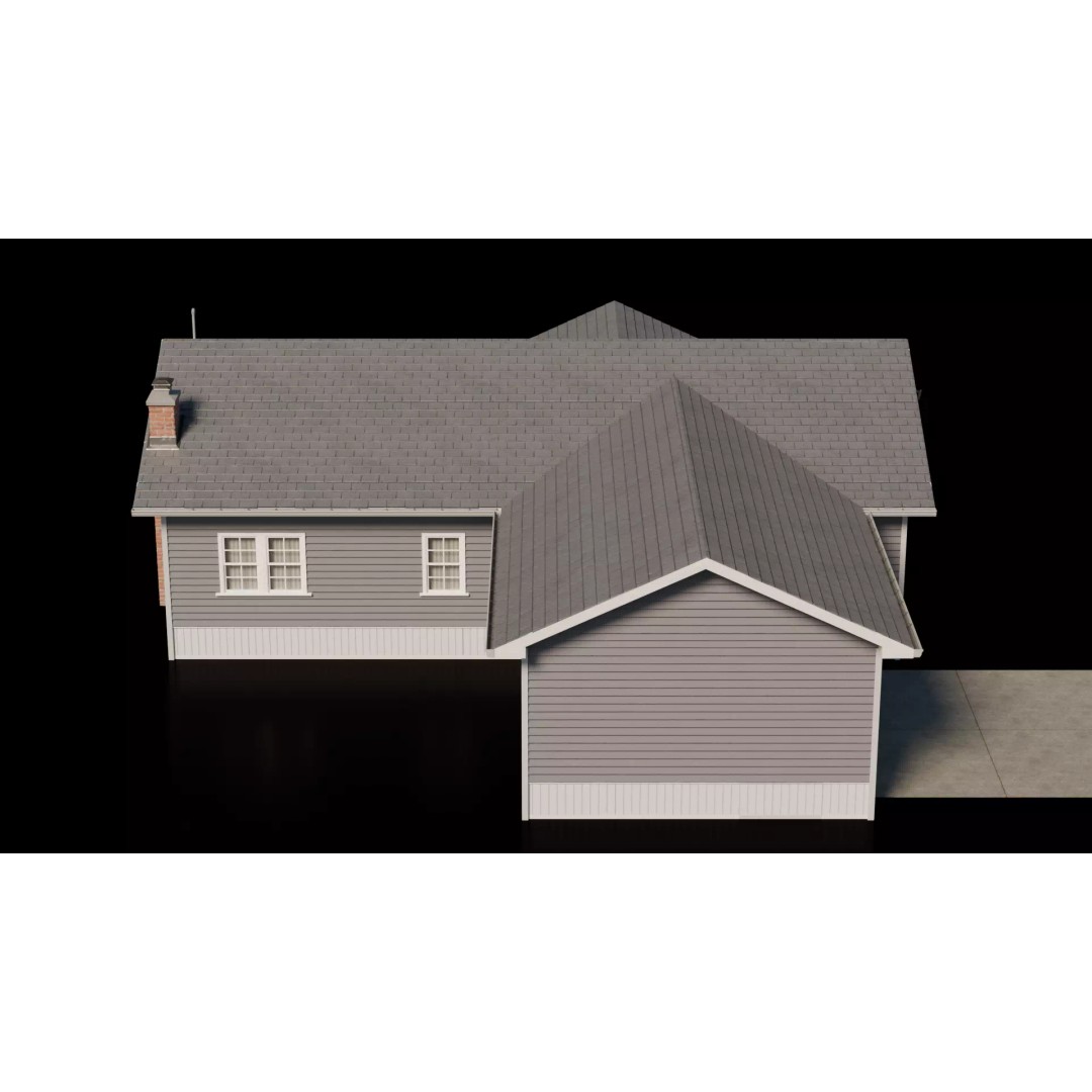 American Cottage House 3D Model – Low Poly PBR Asset for Archviz - View 12