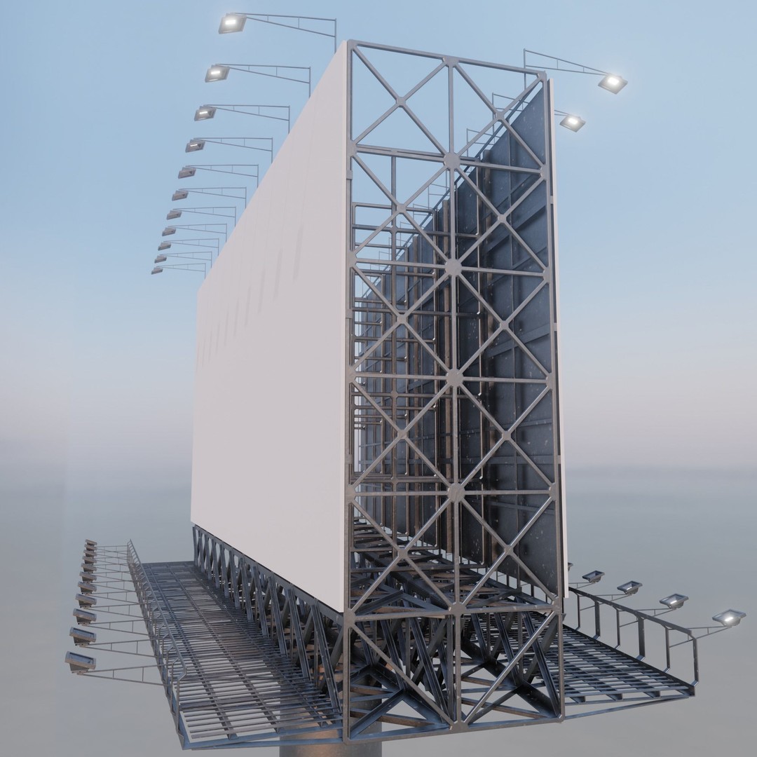 Billboard 3D Model – Realistic Architectural Asset, FBX & OBJ - View 12