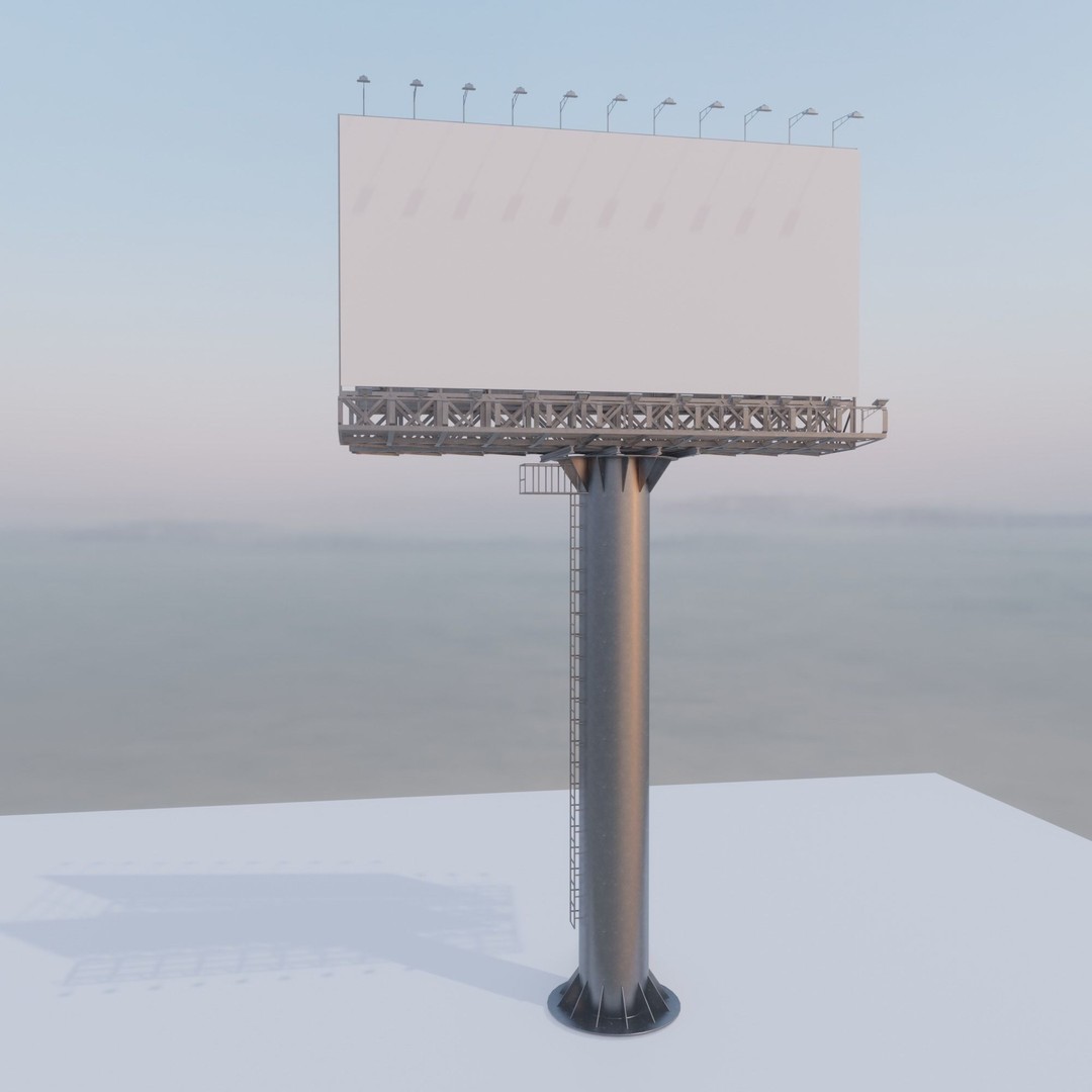 Billboard 3D Model – Realistic Architectural Asset, FBX & OBJ - View 4