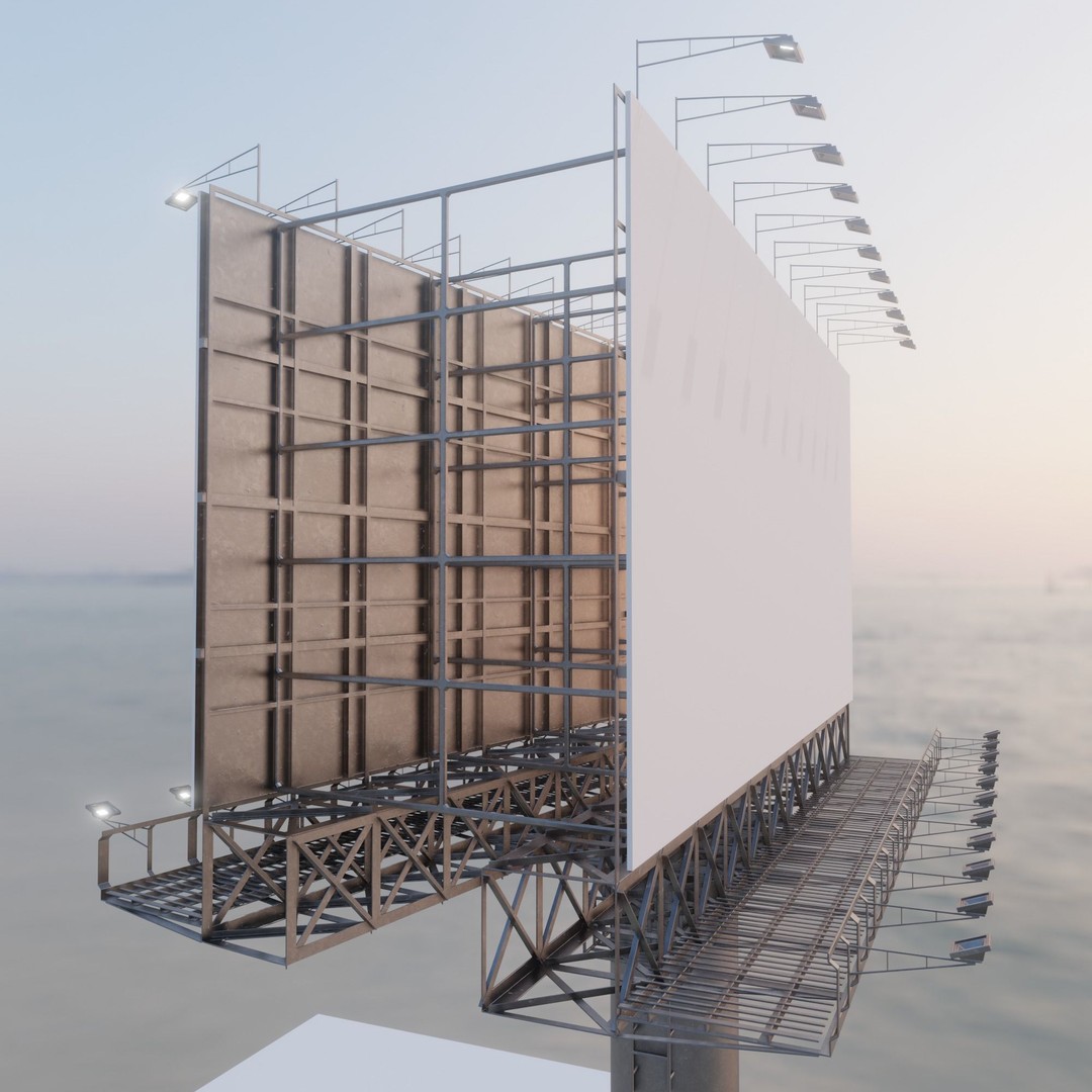 Billboard 3D Model – Realistic Architectural Asset, FBX & OBJ - View 5