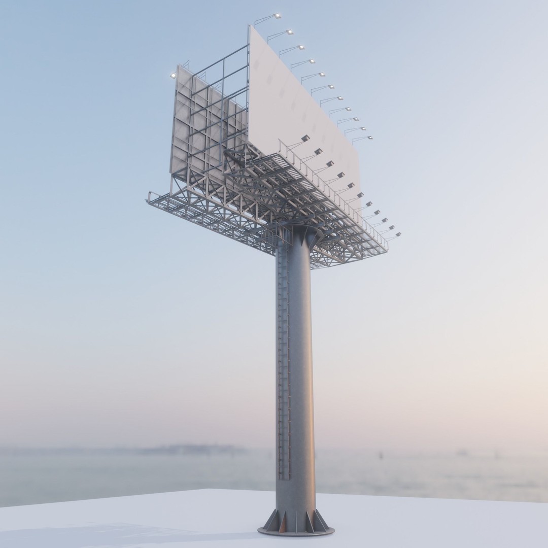 Billboard 3D Model – Realistic Architectural Asset, FBX & OBJ - View 6