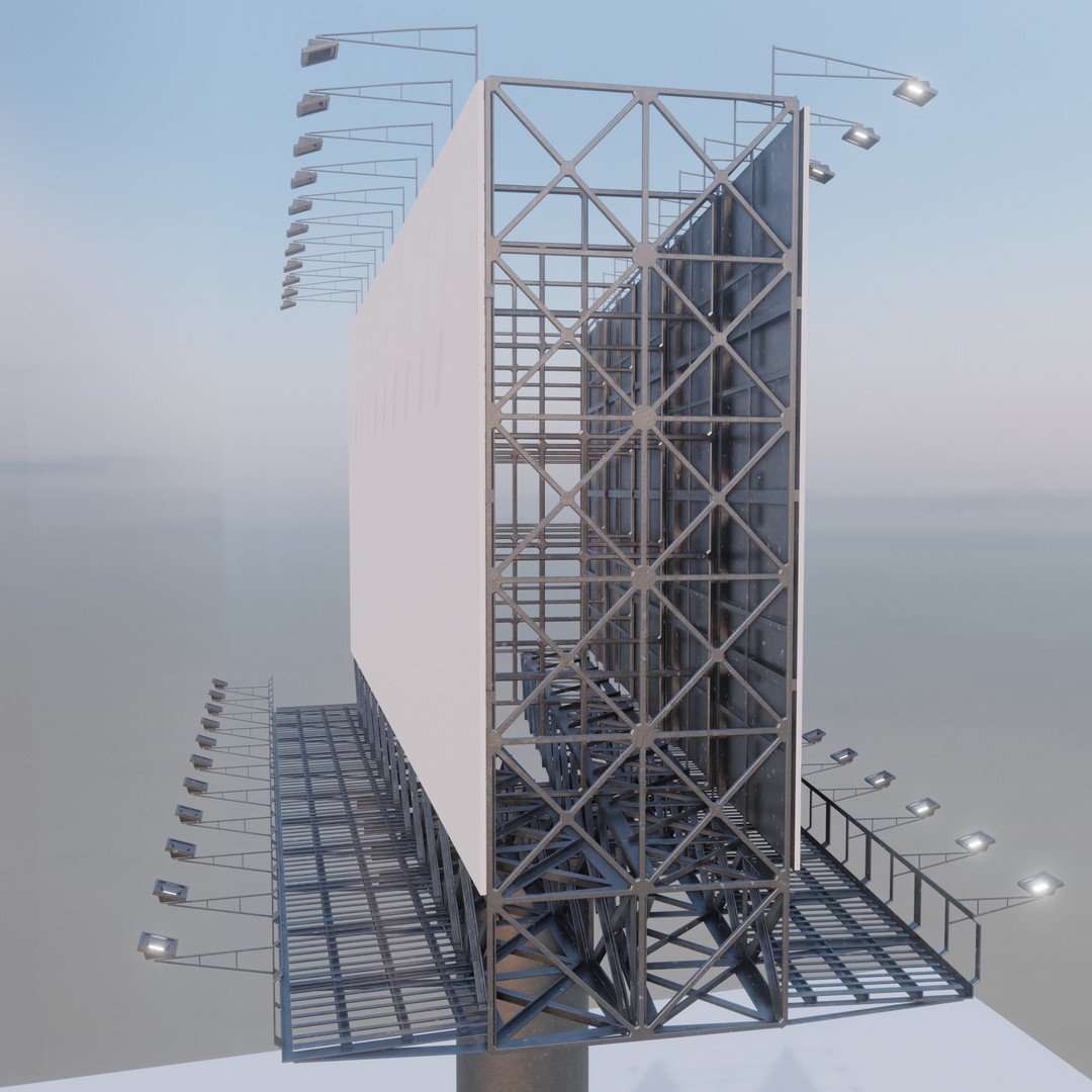 Billboard 3D Model – Realistic Architectural Asset, FBX & OBJ - View 8