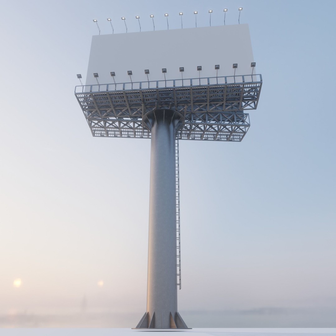 Billboard 3D Model – Realistic Architectural Asset, FBX & OBJ - View 9