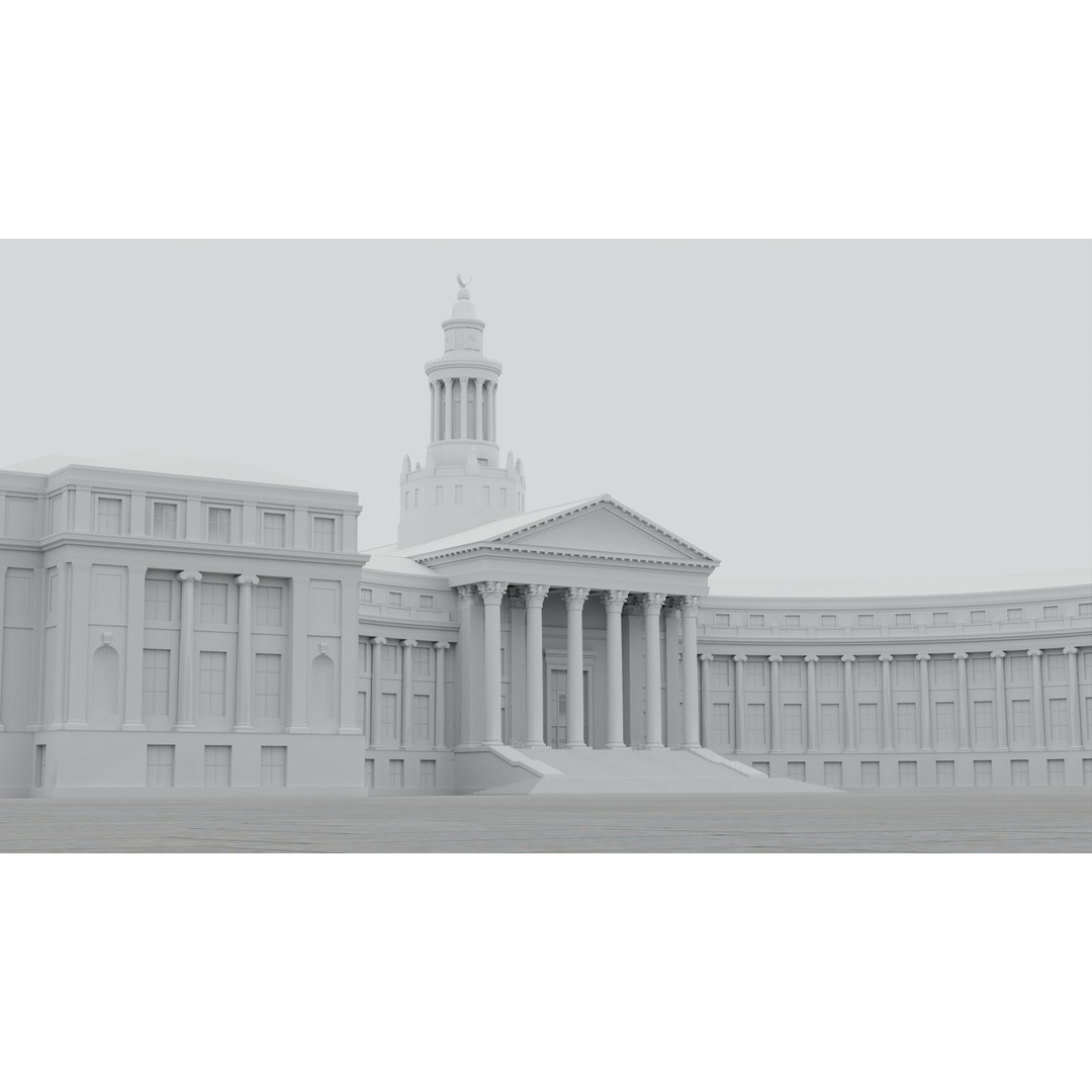Denver City Hall 3D Model – Low Poly Architectural Asset, FBX - View 8