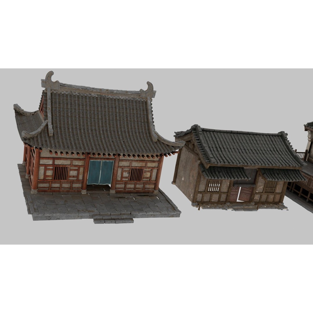 Chinese Ancient Architecture 3D Model – Low Poly Game Asset, FBX - View 5