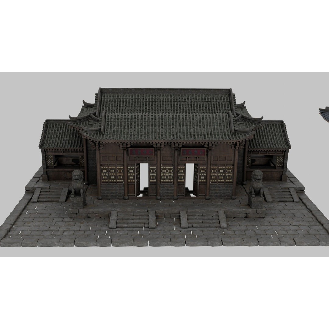 Chinese Ancient Architecture 3D Model – Low Poly Game Asset, FBX - View 7