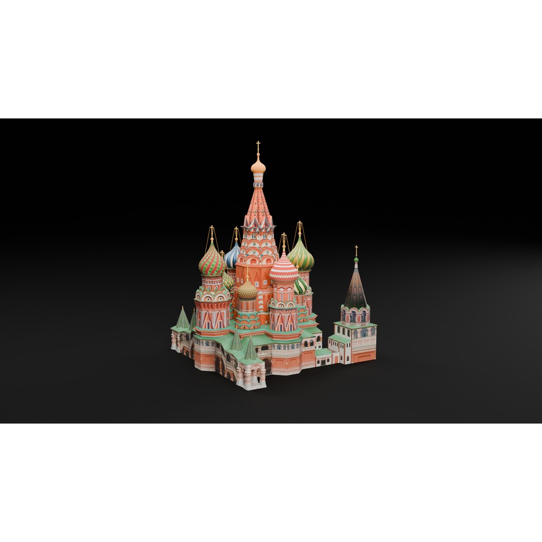 St Basil Cathedral 3D Model – Low Poly Architectural Asset, FBX, OBJ