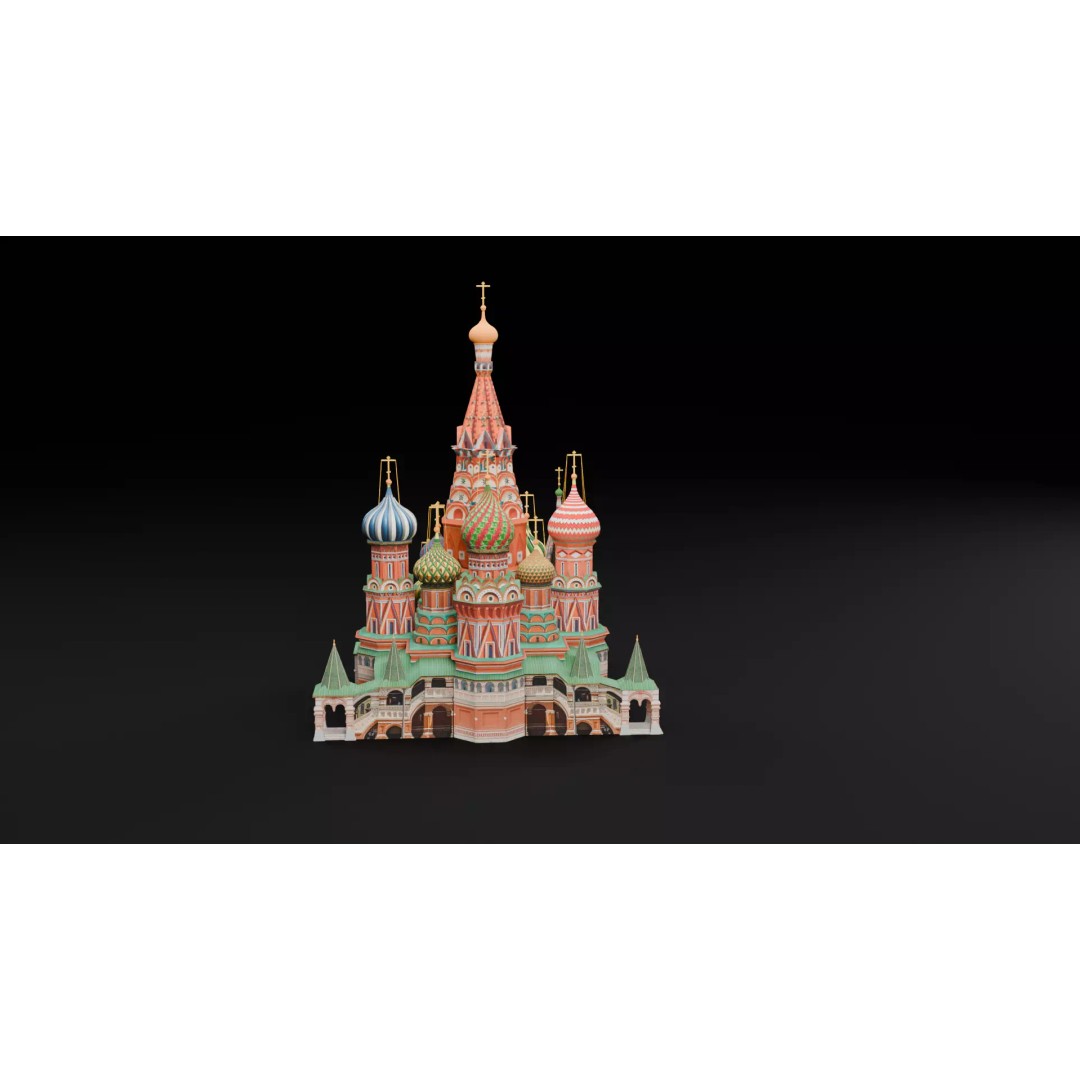St Basil Cathedral 3D Model – Low Poly Architectural Asset, FBX, OBJ - View 2
