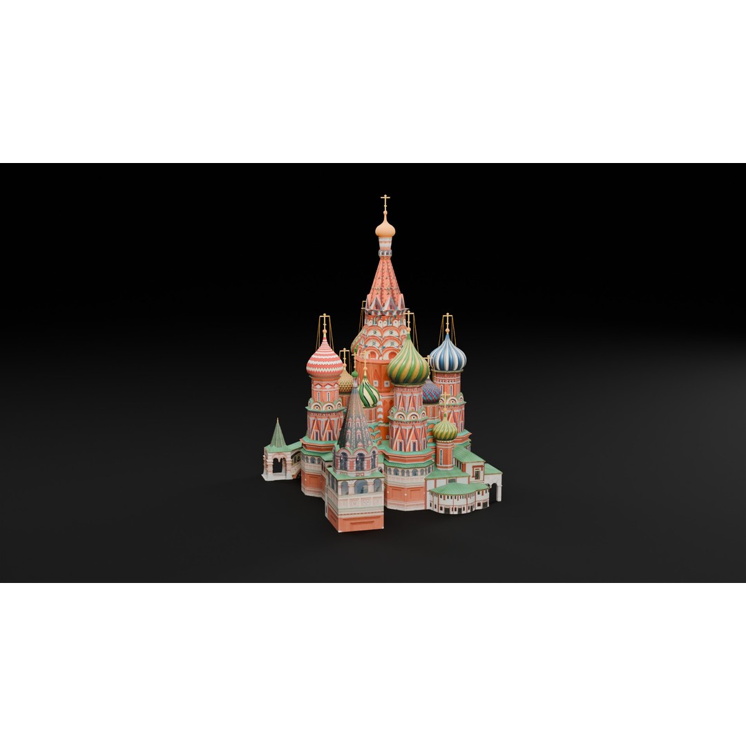 St Basil Cathedral 3D Model – Low Poly Architectural Asset, FBX, OBJ - View 5