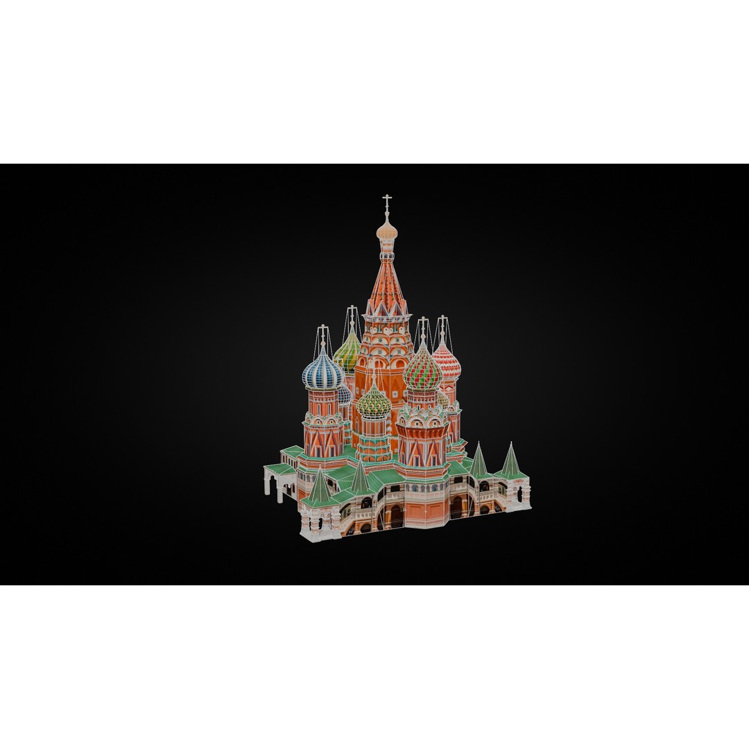 St Basil Cathedral 3D Model – Low Poly Architectural Asset, FBX, OBJ - View 7