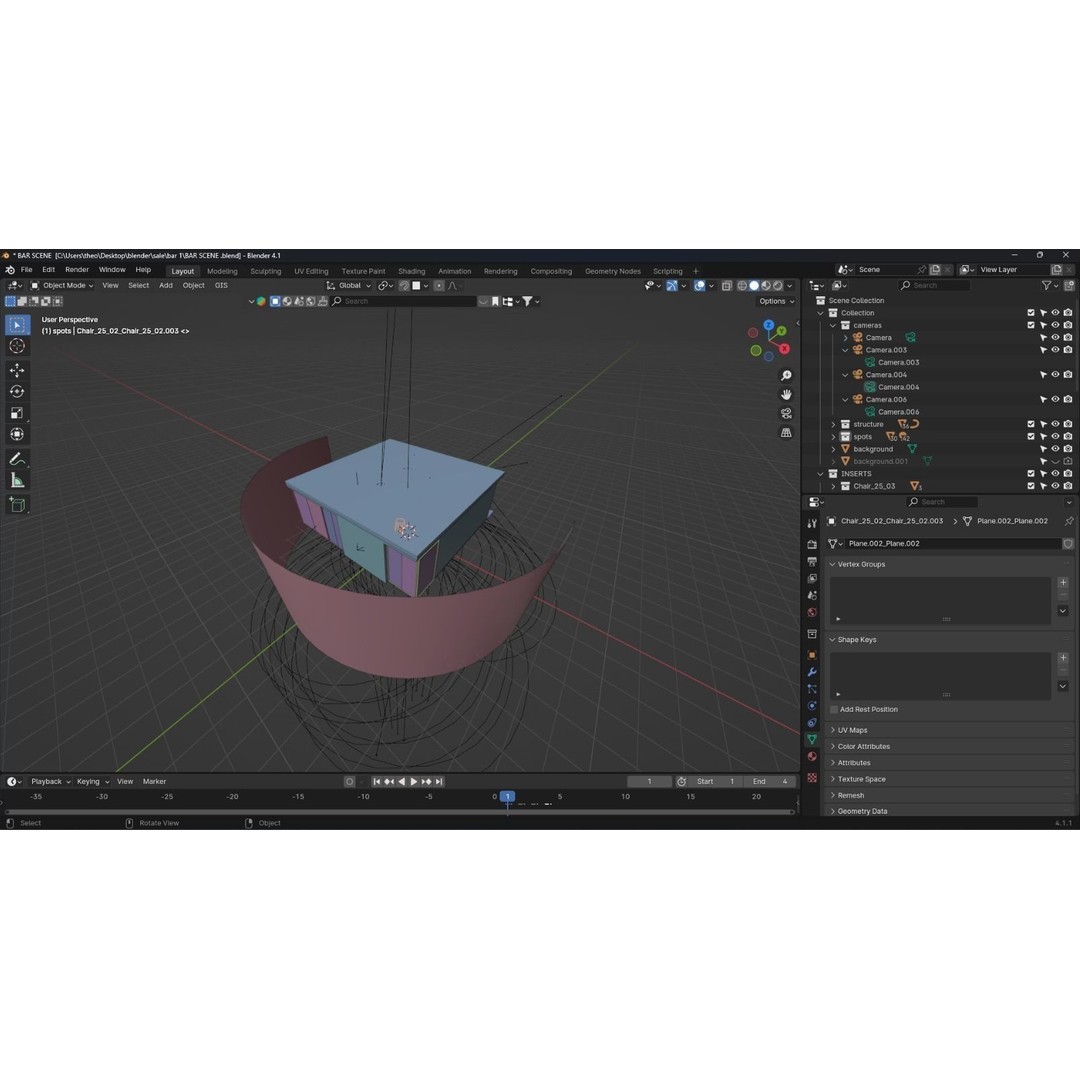 Modern Bar 3D Model – Sleek Blender Scene for Interior Design - View 12