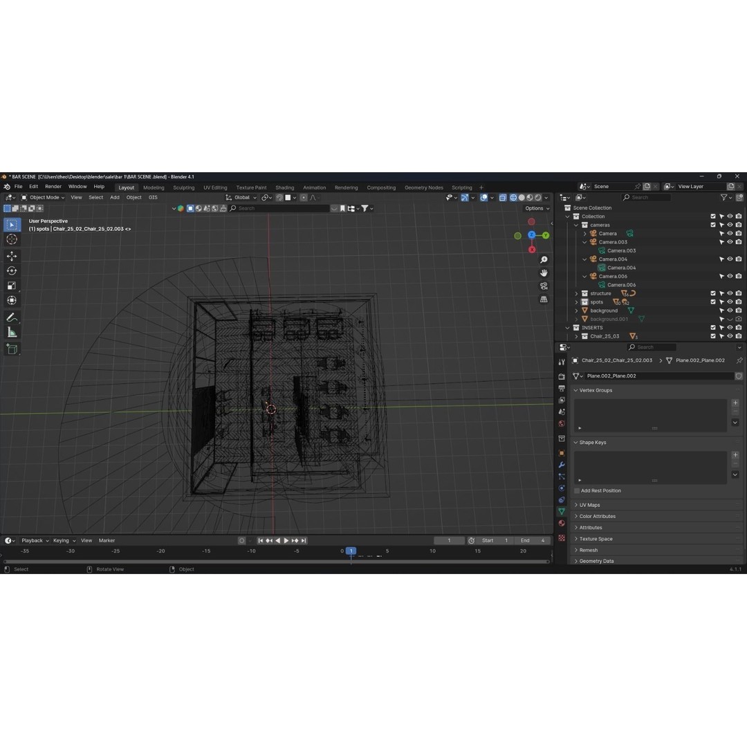 Modern Bar 3D Model – Sleek Blender Scene for Interior Design - View 13