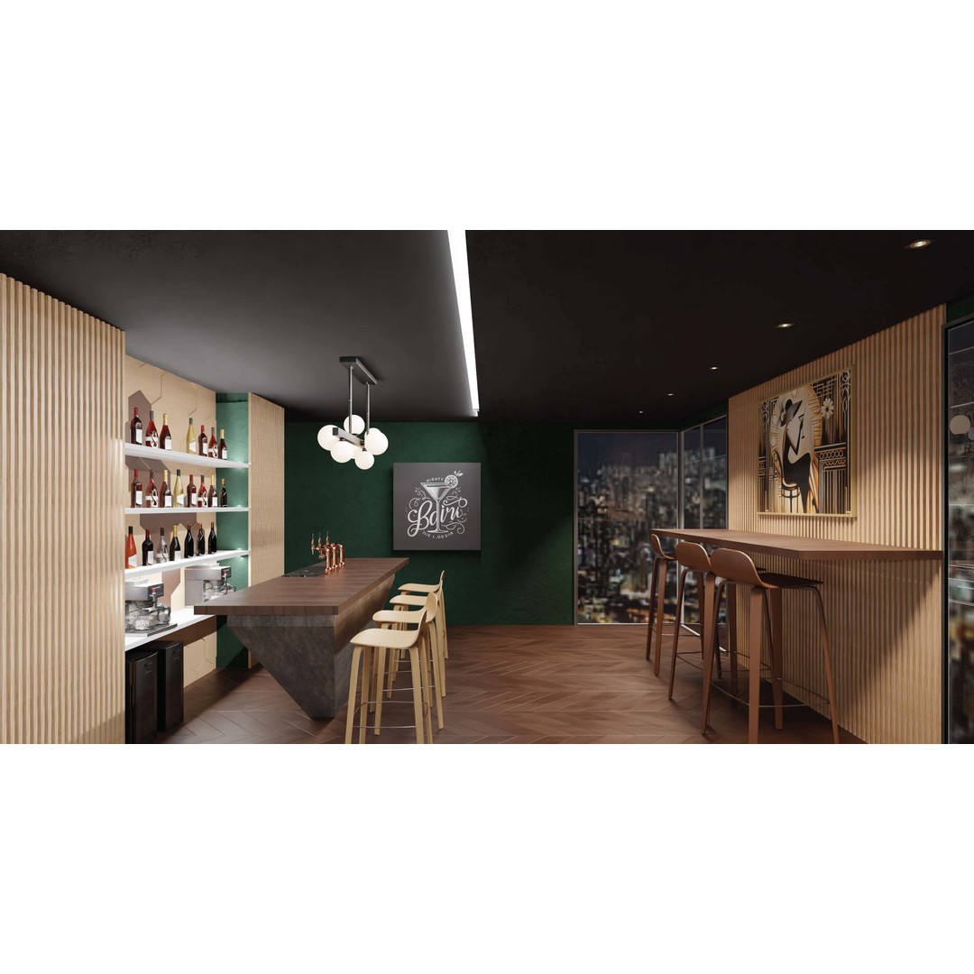 Modern Bar 3D Model – Sleek Blender Scene for Interior Design - View 3