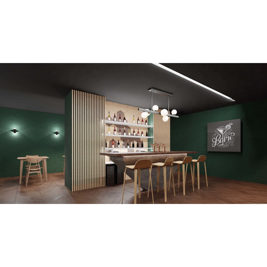 Modern Bar 3D Model – Sleek Blender Scene for Interior Design - View 5