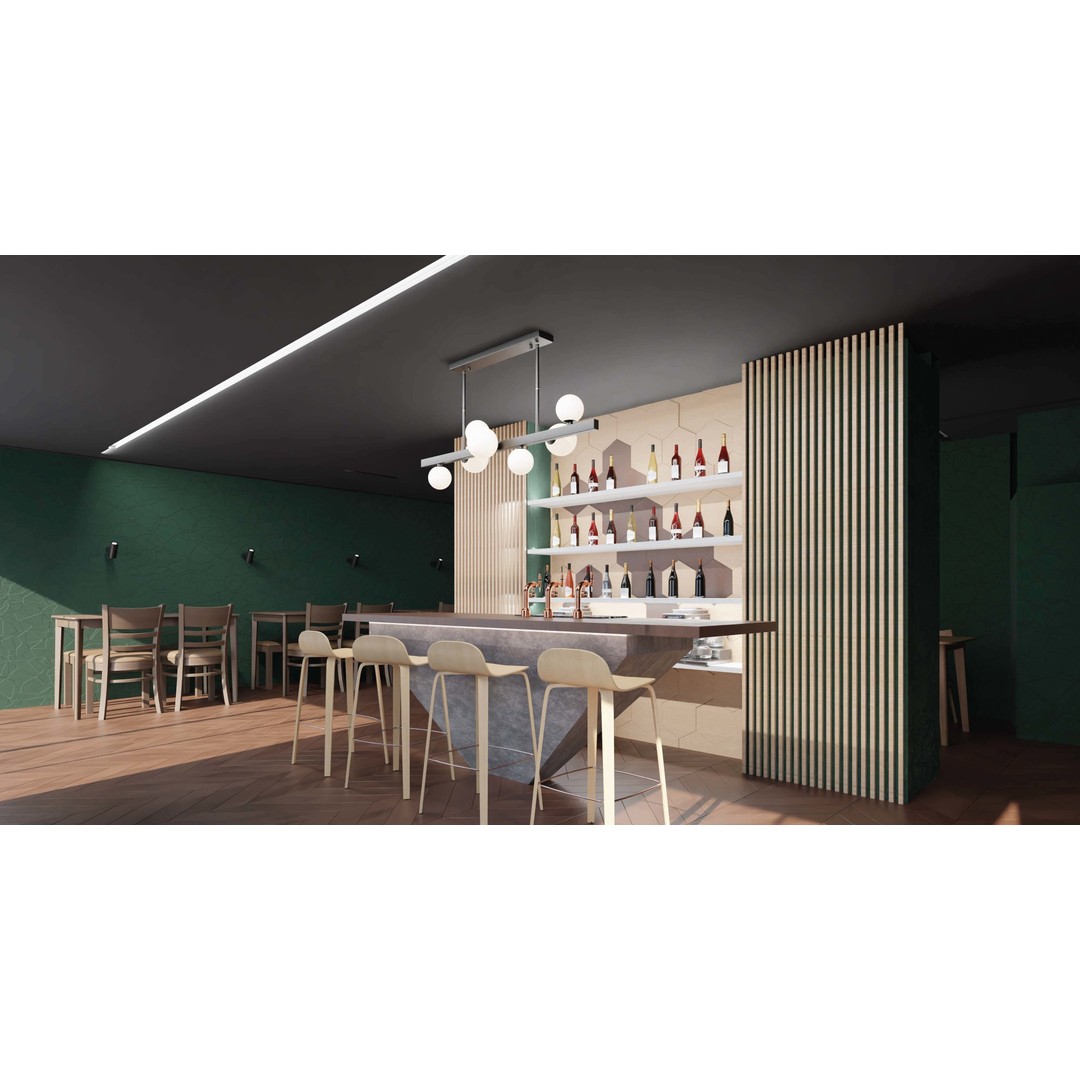 Modern Bar 3D Model – Sleek Blender Scene for Interior Design - View 8